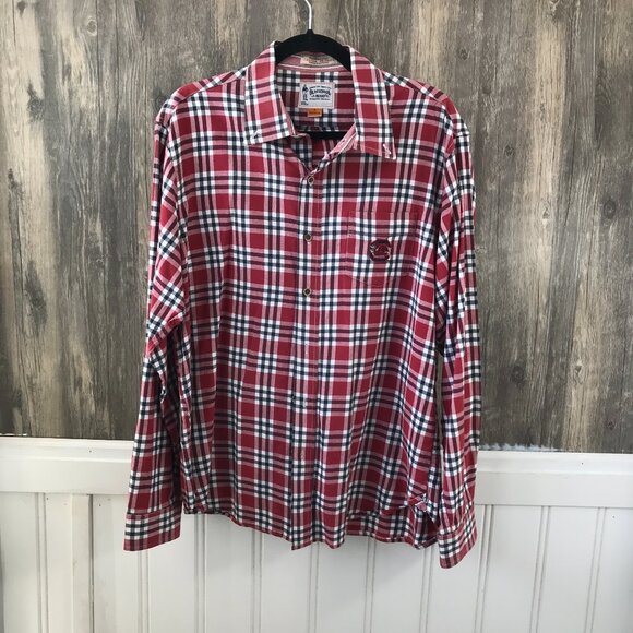 OldeSchool Other - Olde School 100% cotton Indian Madras red plaid gamecocks button up shirt size L